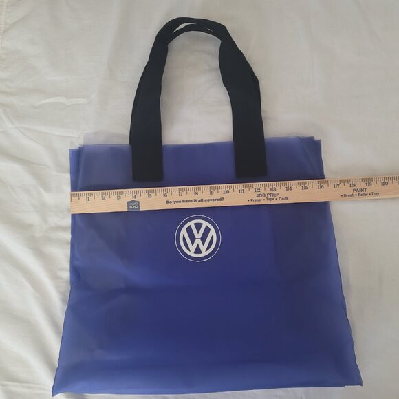 VW Blue Tote Bag Volkswagen Heavy Reusable Plastic Tote - Picture 9 of 15